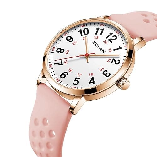 BOFAN Nurse Watch for Medical Professionals,Students,Doctors with Easy to Read Dial,Second Hand and 24 Hour,Soft and Breathable Silicone Band,Water Resistant thumbnail 2