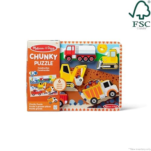 Melissa & Doug Construction Vehicles Wooden Chunky Puzzle (6 pcs) - FSC Certified thumbnail 6