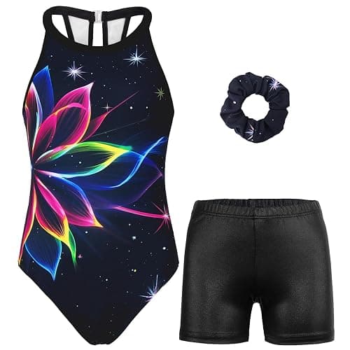 MODAFANS Gymnastics Leotards for Girls With Shorts Tumbling Dance Clasp Back Activewear - Image 1