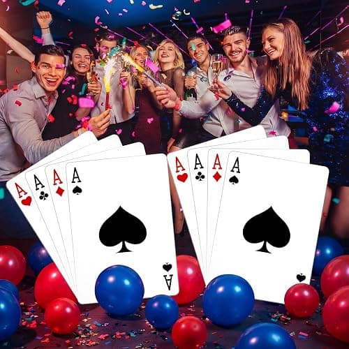 AceOrbit Giant Jumbo Playing Cards 2.62 ft Tall Giant Deck of Cards Large Print Playing Oversized Casino Theme Party Decorations for Adults Game Birthday Party Supplies thumbnail 6