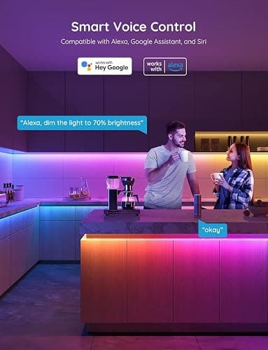 Govee 100ft RGBIC LED Strip Lights, Smart LED Lights Work with Alexa and Google Assistant, LED Lights for Bedroom WiFi App Control Segmented DIY Multiple Colors, Color Changing Light, (2 x 50ft) thumbnail 4