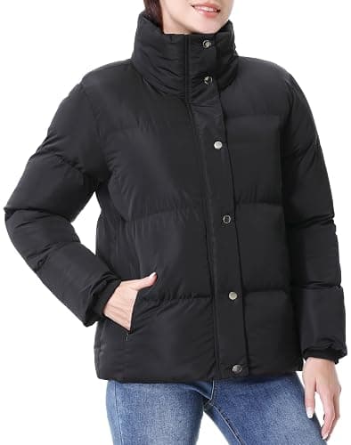 GIMECEN Women's Winter Coat Full-Zip Down Jacket Waterproof Puffer Coat Warm Parkas Long Sleeve Outerwear thumbnail 2