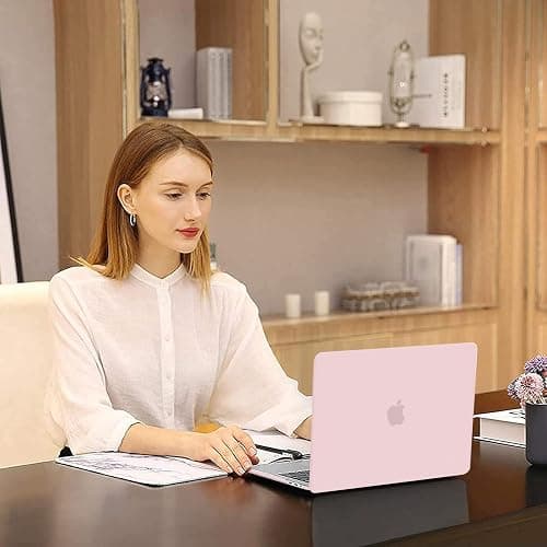 MOSISO Compatible with MacBook Pro 13 inch Case M2 M1 2026 2025 2024 2023 2022-2016 A2338 A2289 A2251 A2159 A1989 A1706 A1708, Plastic Hard Shell Cover & Keyboard Skin & Wipe Cloth, Rose Quartz thumbnail 6