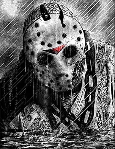 Generic DIYPAINTING 5D Diamond Art Painting by Number Kits Horror Movie Halloween 16X20 Painting Cross Stitch Full Drill Crystal Rhinestone Embroidery Pictures Arts Craft for Home Wall Decor Gift - Image 1