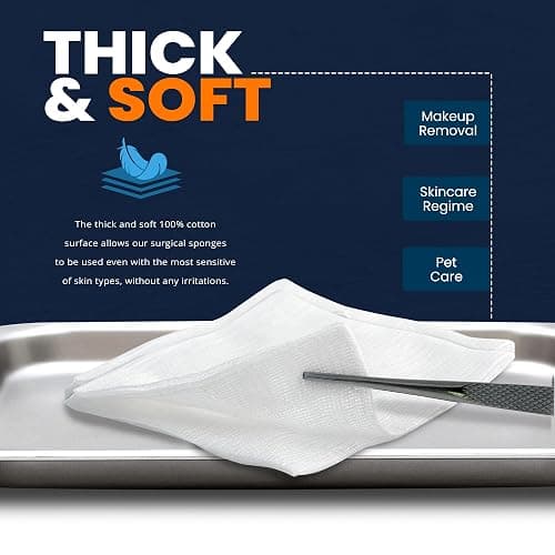 MED PRIDE 4”x 4” Gauze, 200 Surgical Sponges 12-ply Extra Absorbent | All-Gauze, Non-Sterile| Great for Wound Dressing, Prepping, Scrubbing & Cleaning| Essential First-Aid thumbnail 4