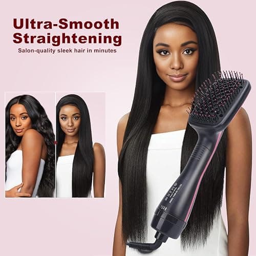 Sonew 2 in 1 Hair Dryer Brush & Straightener Brush, Hair Dryer and Styler, Negative Ion Blow Dryer Brush, Hot Air Brush Detangles, Dries, Smooths, Reduce Frizz & Static thumbnail 4