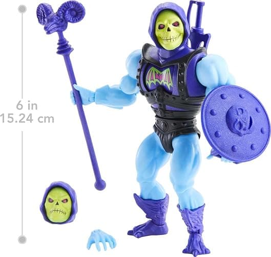 Masters of The Universe Origins Deluxe Skeletor Action Figure, 5.5-in Battle Character for Storytelling Play and Display, Gift for 6 to 10-Year-Olds and Adult Collectors thumbnail 2