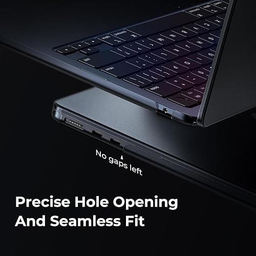 EooCoo [Ultra Thin Armor] Compatible with MacBook Air 15 inch Case M4 2025 2024 2023 M3 M2 A3241 A3114 A2941, [Matte Black Titanium] Matte Protective Hard Shell with Keyboard Skin, Black Titanium - Black Titanium Clear thumbnail 2