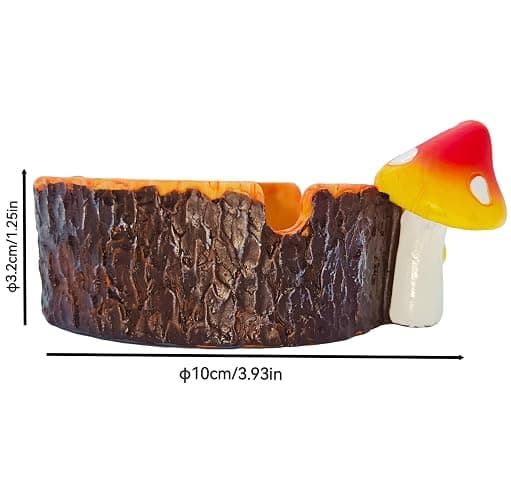 Ashtray Cigarette Snuffer for Smokers Cool Ashtrays,Mushroom Ashtray Outdoor Ashtray Decor, Mushroom Gifts for Home Office thumbnail 3