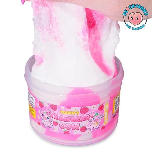 Peachybbies Strawberry Cow Cloud Slime - Made in USA Premium, 100% Authentic, 7 oz., Scented for Kids, ASMR, Slime Charms, Fidget Toys thumbnail 3