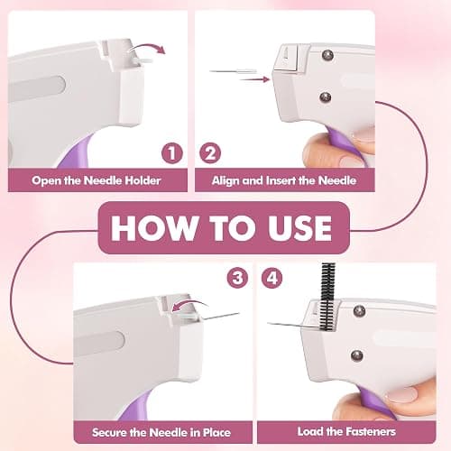 Hybemmy Stitch Gun for Clothes, Tagging Gun, Quick Clothing Fixer, 10 Color | 5000 Fasteners, 0.04" Fine Needle, 6 Needles, Portable, Handheld, Compact, Lightweight, Easy to Use, Versatility, Durable thumbnail 7