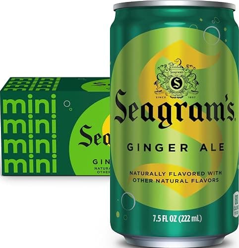 Seagrams Ginger Ale Soda Soft Drinks, 7.5 fl oz, 10 Pack | Caffeine-free sparkling soft drink - Image 1