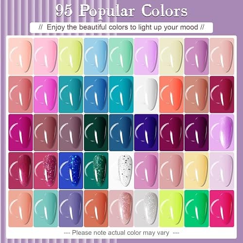 JODSONE Gel Nail Polish Starter Set 100 Pieces Multi-color Gel Nail Polish Nail Salon Home Use In Shine thumbnail 3