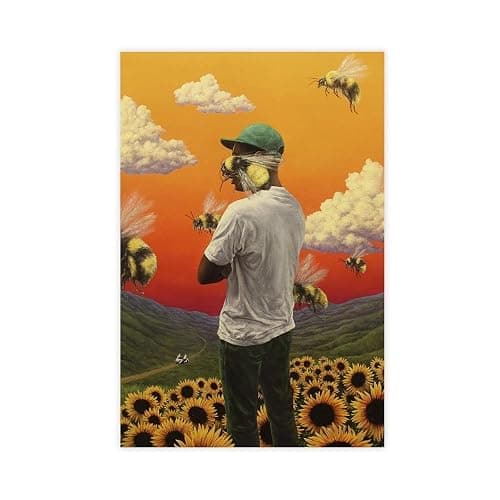 EUNHNXSK Tyler The Creator Poster Flower Boy Album Rapper Music Canvas Poster Wall Art Decor Print Picture Paintings for Living Room Bedroom Decoration Unframe:08x12inch(20x30cm) - Image 1