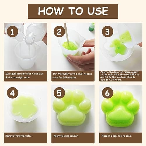 GDDP Squishy Making Kit, 18oz DIY Liquid Slilicone Squishy Kit, Liquid Silicone 1:1 AB Ratio Epoxy Resin Mix with 3 Molds for Squishy Making, Mold Cat Claw, Hamster, Cheese thumbnail 3