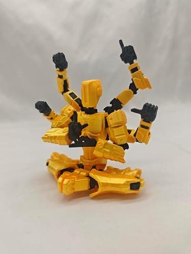 T13 3D Action Figure Set (Assembly Completed) 2 Pcs, 3D Printed Multi-Jointed, Titan 13 Action Figures, Multi-Articular Lucky Mobile Robot Nova,Desktop Decorations for Game Lovers Toys (Sliver Gold) thumbnail 8