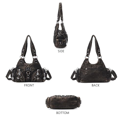 Angel Kiss Purses for Women Small Hobo Shoulder Bags Vagen Leather Multi-Pocket Tote Bag with Zipper thumbnail 8