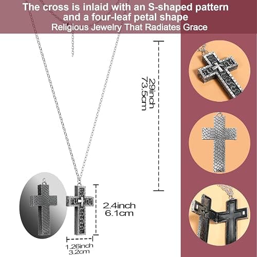 AICase Squids Necklace Game,Thanos Necklace,Squid Thanos Game Cross Pendant Cross-Shaped Necklaces with Secret Compartment,Vintage 3D Printed Charm for Men Women thumbnail 3