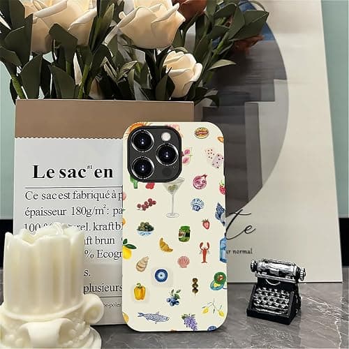 Generic Case Compatible with iPhone 14 Pro Max - Hybrid Durable Shockproof Phone Cover,Cases for Woman Girl - Lemon Fruit Flower Fish Aesthetic thumbnail 6