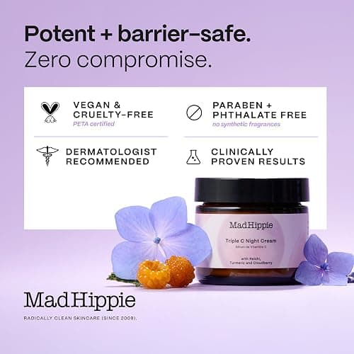 Mad Hippie Triple C Night Cream – Face Moisturizer, Skin-Brightening, Anti-Aging Skin Care with 3 Forms of Vitamin C, 2.1 Oz thumbnail 7