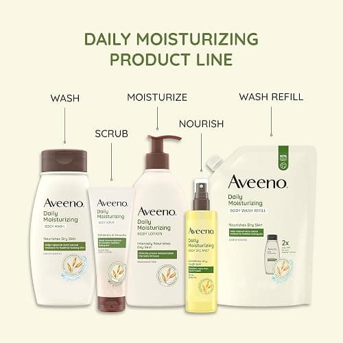 Aveeno Daily Moisturizing Dry Body Oil Mist with Oat and Jojoba Oil for Dry, Rough Sensitive Skin, Nourishing & Hypoallergenic Body Spray, Paraben-, Silicone- & Phthalate-Free, 6.7 fl. oz thumbnail 5