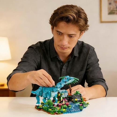 TOY PLAYER Building Blocks Dinosaure World Brachiosaurus Lot de 541 blocs de construction dinosaures pour garçons de 14 ans et plus - Kit de construction de la période volcanique Jura pour adultes thumbnail 2
