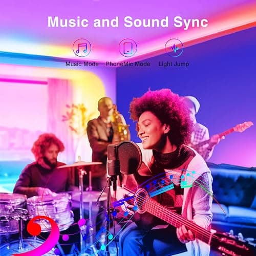 TJOY LED Lights for Bedroom 100ft, RGB Color Changing Led Strip Lighting with Remote and Smart APP Control, Music Sync Rope Lights via Bluetooth for Kitchen, TV, Room Decor thumbnail 4