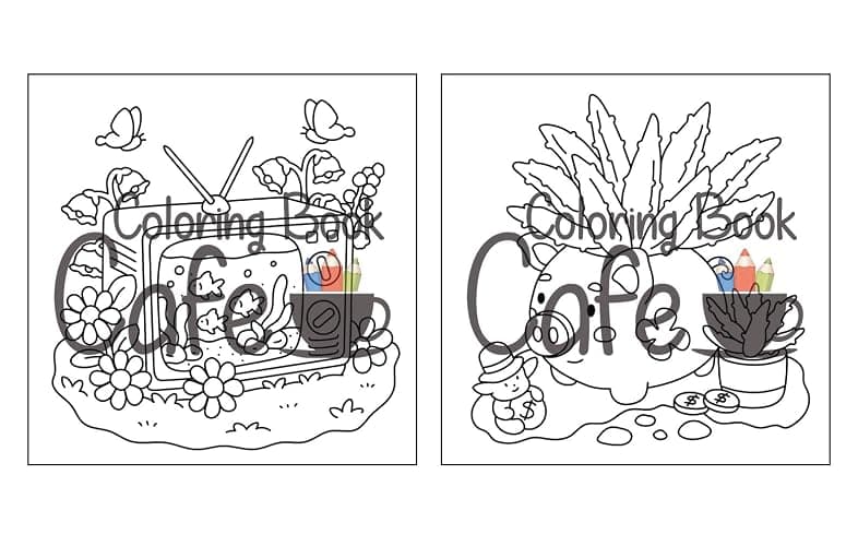 Tiny Gardens: Cute & Comfy Coloring Book for Adults and Teens Featuring Adorable Garden Scenes thumbnail 16