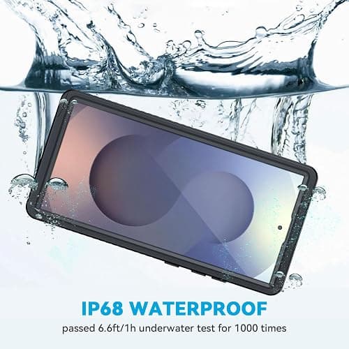 Lanhiem for Samsung Galaxy S25 Ultra Case, IP68 Waterproof Dustproof, Built-in Screen Protector, Rugged Full Body Shockproof Protective Cover for Galaxy S25 Ultra 5G 6.9 Inch, Black thumbnail 2