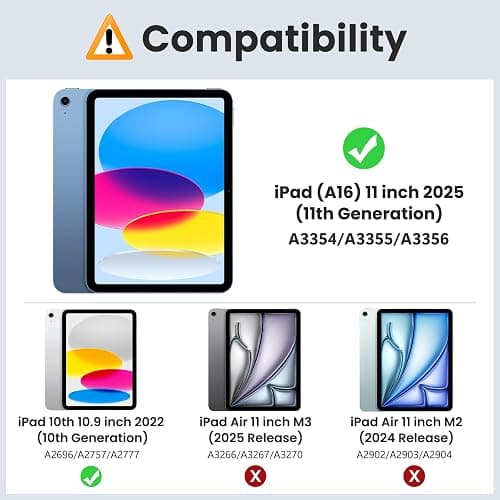 MoKo for iPad (A16) 11th Generation Case 11 Inch 2025,iPad 10th Generation Case 10.9 Inch 2022,Slim Stand Hard PC Translucent Back Shell Smart Cover,Support Touch ID,Auto Wake/Sleep,Midnight Green thumbnail 2