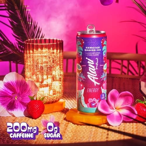 New Alani Energy Drinks Cotton Candy, Hawaian Shaved Ice, Pink Slush Variety Pack Sugar-Free, Low-Calorie, 200mg Caffeine, Energy Boost Drink 12 fl oz (Pack of 6) Repackaged By * Shadow Hunter* thumbnail 5