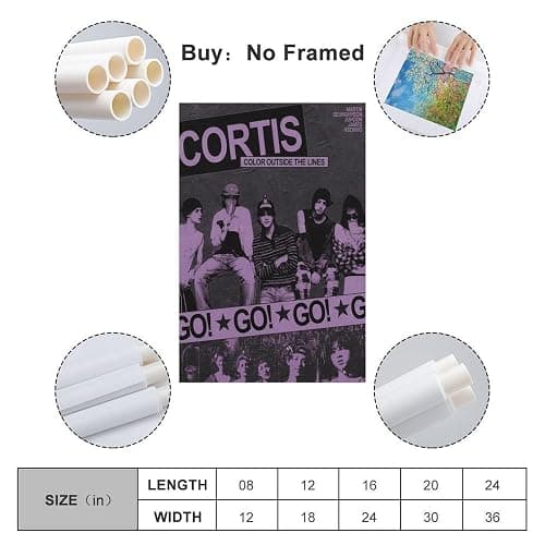 KJDSMOM CORTIS COLOR OUTSIDE THE LINES (3) Pretty Classic And Retro Posters Wall Art For Living Room And Bed Room Pop Music Canvas Prints Aesthetic08x12inch(20x30cm) Unframe-style thumbnail 2
