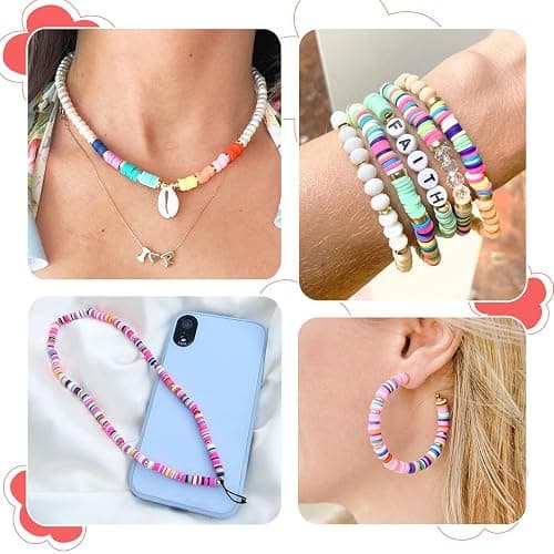 Fournine 30000 Pcs Clay Beads Bracelet Making Kit, 9 Boxes 192 Colors Friendship Bracelet Kit Flat Polymer Heishi Beads for Jewelry Making, Crafts Gift for Girls Ages 6-12 thumbnail 4