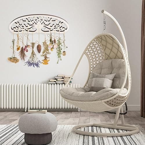 Herb Drying Rack Hanging - Tree of Life Design Wall Decor with 11 Hooks for Kitchen, Garden | Saving Space Herb & Flower Dryer, Gift for Gardeners, Crafters, Kitchen Witches thumbnail 2