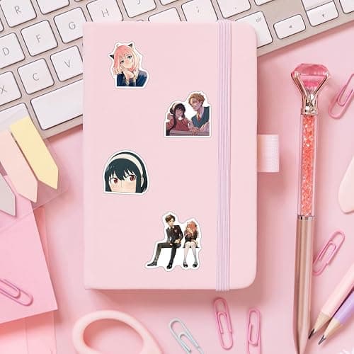 Pounchi Cute Anime Stickers (200 Pcs) Cute Cartoon PVC Sticker, Gifts for Laptop Water Bottle Skateboard Party Supplies Decorations Teens Kids thumbnail 5