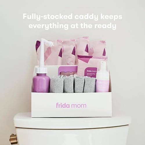 Frida Mom 15pc Labor & Postpartum Kit Gift Set for Baby Showers & Mom to Be, Includes Peri Bottle, Nursing Gown, Disposable Underwear, Ice Maxi Pads, Pad Liners, Perineal Foam, Socks & Toiletry Bag thumbnail 5