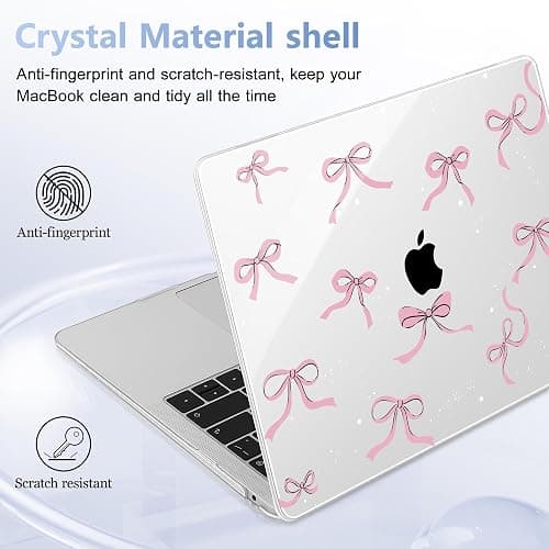 May Chen Compatible with MacBook Air 13 inch Case 2022 2021, 2020-2018 Release Model: M1 A2337 A2179 A1932, Plastic Hard Shell Case Cover for Mabook Air 13 inch with Retina Dispaly, Star Bow thumbnail 8