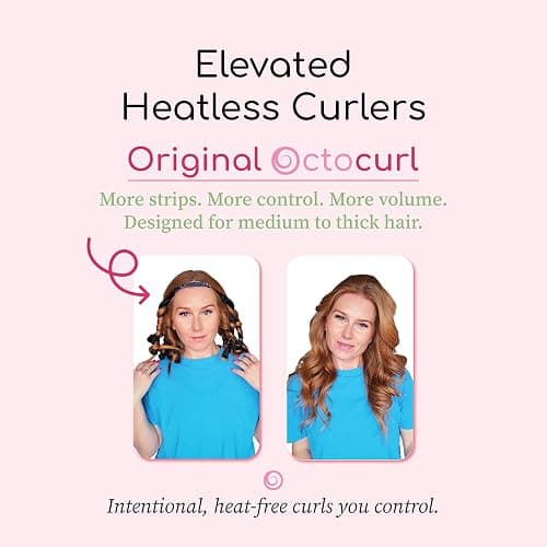 Original Octocurl Heatless Curling System for Medium to Thick Hair – Adjustable Headband, Customizable Wraps, 360° Heat-Free Curls thumbnail 2