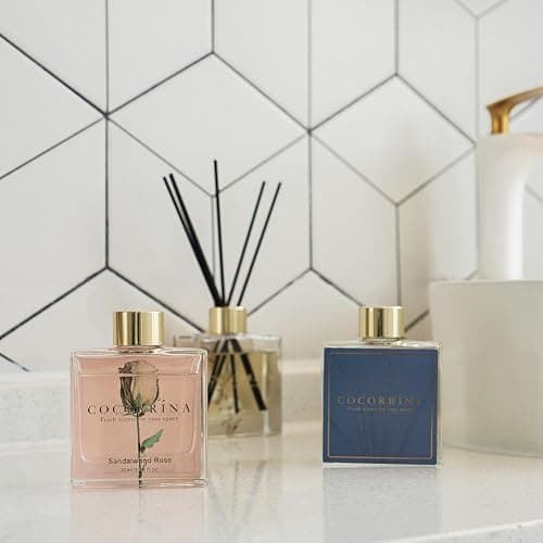 COCORRÍNA Reed Diffuser Set of 3-3 Pack/ 3.04 Fl.oz Diffuser with 24 Sticks Cashmere Vanilla/Sandalwood Rose/Clean Linen Reed Diffuser for Home Bathroom Office Decor thumbnail 2