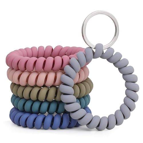 LGEGE 6PCS Stretchable Wristband Wristlet Keychain Wrist Key Chain Wristlet,Spring Flexible Spiral Wrist Coil ​Wrist Key Holder Key Ring for Sauna Gym Pool ID Badge and Outdoor Sports - Image 1
