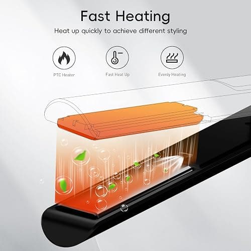 Nicebay 1” Titanium Flat Iron, Fast Heating Hair Straightener & Curler,with 5 Temp Settings, Negative Ion Technology,Travel-Friendly, Smooth Salon Design thumbnail 7