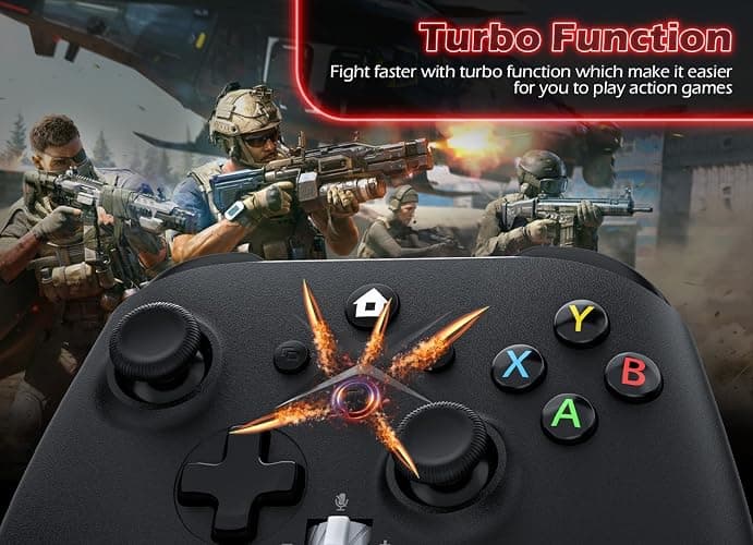Gamrombo 2 Pack Wireless Controller Replacement for X-box One, X-box Series X|S Controller with Audio Jack & Volume Button/Turbo/Macro/Dual Shock, with 2.4GHz Adapter Black+White - Need to Upgrade thumbnail 6