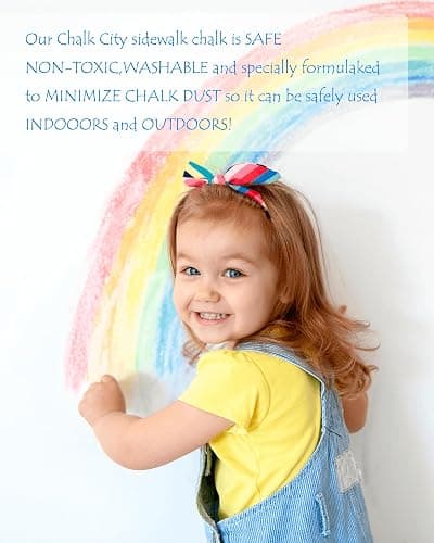 NewFamily Dustless Chalk for Kids, Colored Sidewalk Chalk With Holder,Non-Toxic Washable Toddlers Chalks Drawing Writing for Outdoor Art Play,Blackboard(12 Pcs) thumbnail 6