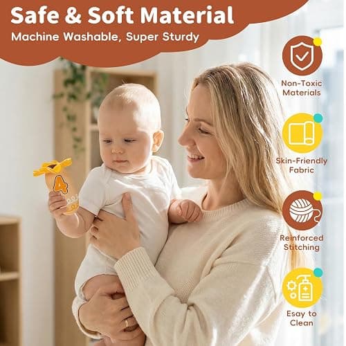 Jollybaby Montessori Sensory Hedgehog Toys for Baby 6-12-24-36 Months | Soft Plush Stuffed Pull Carrots Toy with Rattle & Crinkle, Preschool Education Learning Toy for 1 Year Old Birthday Gifts thumbnail 5
