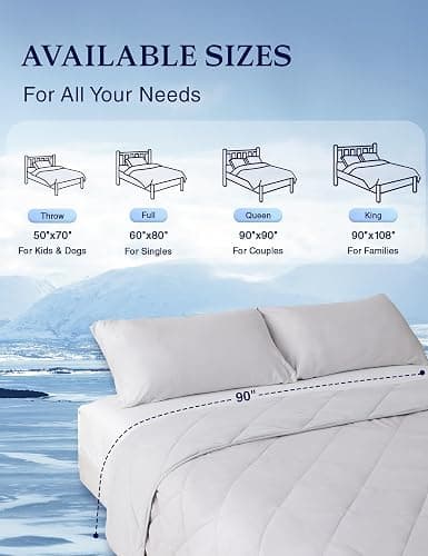 ZonLi Cooling Blanket for Hot Sleepers 50"x70", Q-Max 0.5 Lightweight Cool Touch Breathable Summer Blanket for Night Sweats, All-Season Cold Blankets, Mist Gray thumbnail 9