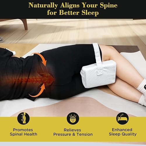 UJPFEO Knee Pillow for Side Sleepers, Leg Pillow for Sciatica, Back, HIPS, Knees, Joints Pain Relief,Pillows for Between Legs While Sleeping Spine Alignment Support & Relieves Pressure thumbnail 4