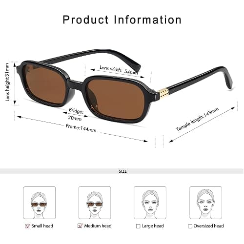 Appassal Retro Rectangular Sunglasses for Women Vintage Fashion Trendy Funny Small 90s Square Sunnies 2024 AP3698 thumbnail 4