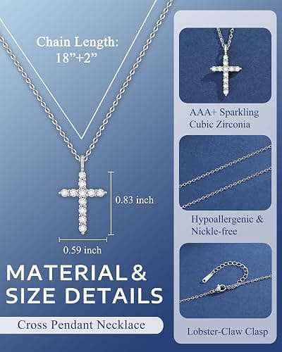 D Dongjiangjin Gift Dainty Cross Necklace for Women Religious Christian Gifts for Women Confirmation Graduation Gifts for Her Teen Girl thumbnail 3
