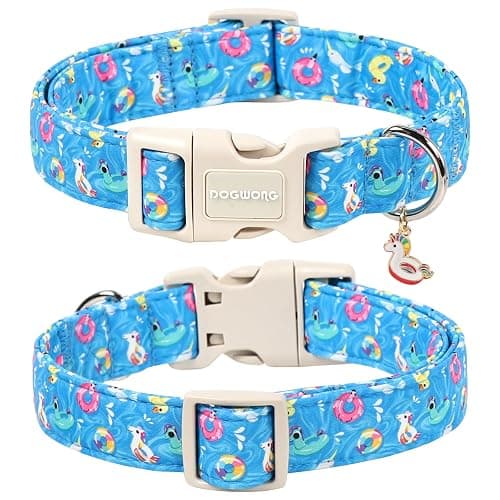 DOGWONG Summer Dog Collar for Large Dogs, Beach Hawaiian Dog Collars, Blue Summer Boy Dogs Collars for Medium Lrage Dogs, Neck 39-60 inches thumbnail 2