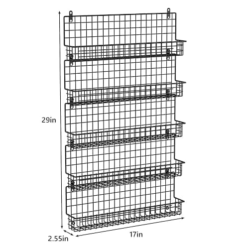 X-cosrack Spice Rack Organizer, 5-Tier Wall Spice Rack, Stackable Hanging Spice Jars Storage Racks, Great for Kitchen and Pantry, Up to Storage 48 Jars(Patent No.:D909138S) thumbnail 3